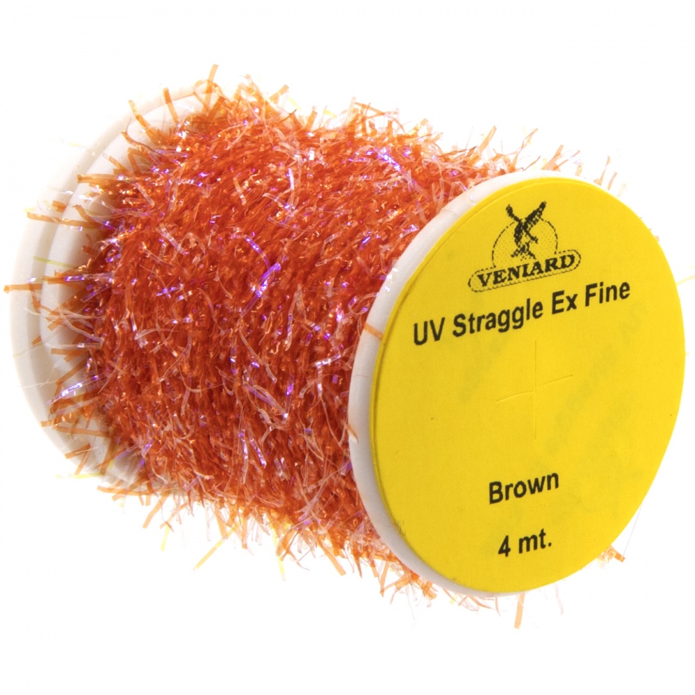 Veniard Ice Straggle Chenille Extra Fine (4M) Brown Fly Tying Materials (Product Length 4.37 Yds / 4m)